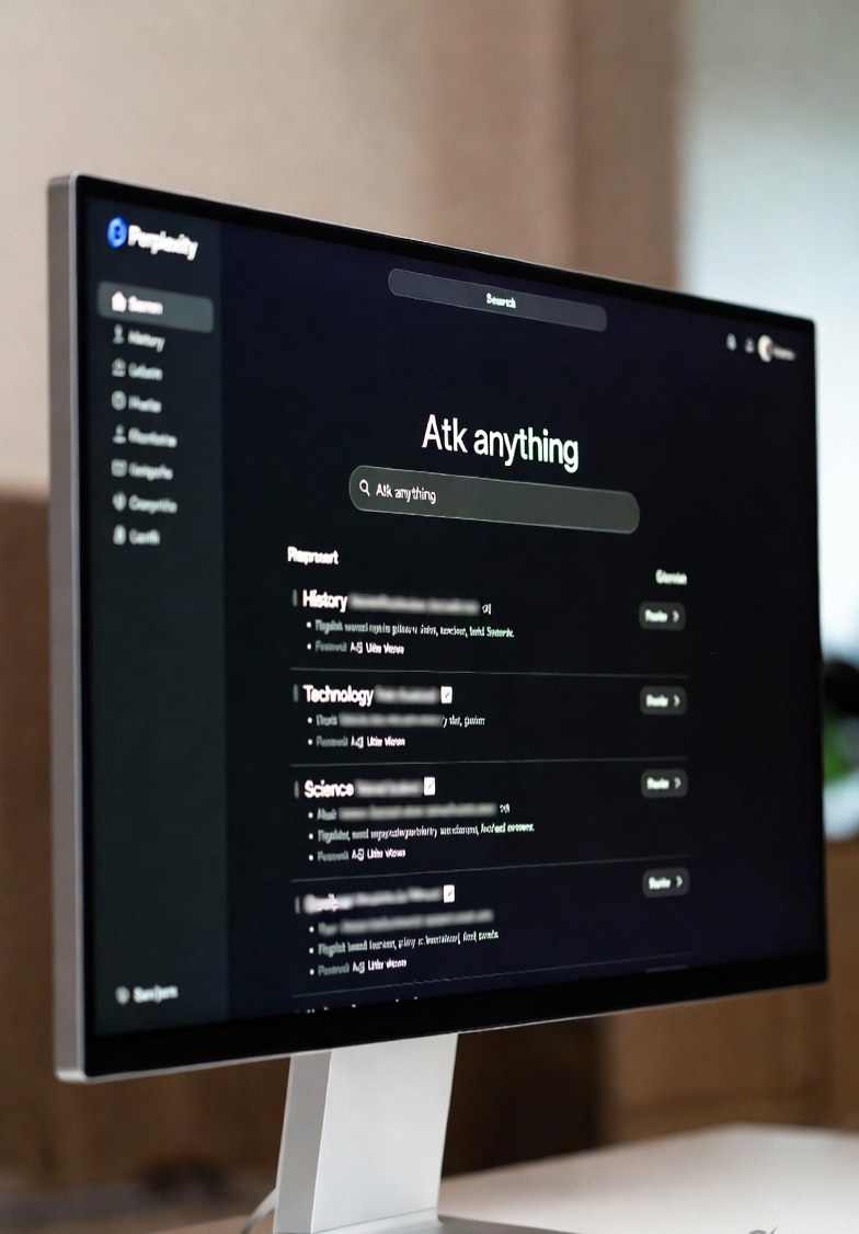 Perplexity AI search interface