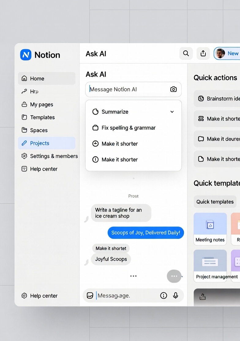 Notion AI workspace interface